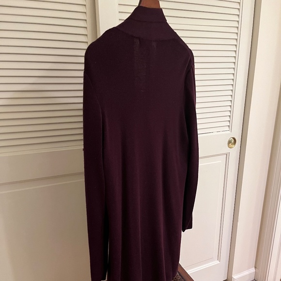 Orvis Burgundy Merino Wool Open-Front Cardigan XL - Picture 3 of 5